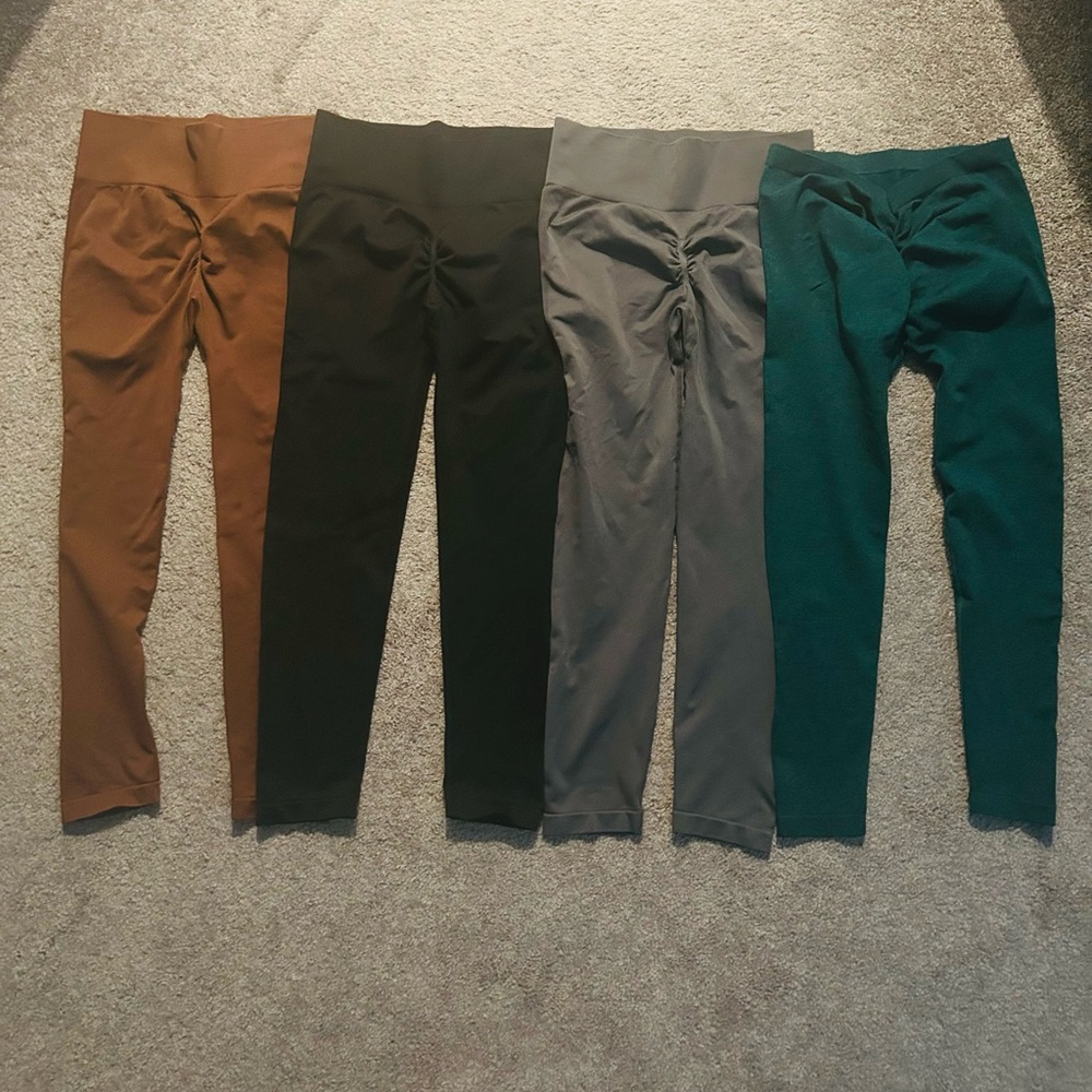 Assorted Workout Leggings 8 pieces bundle, Size L, Slightly Preowned.